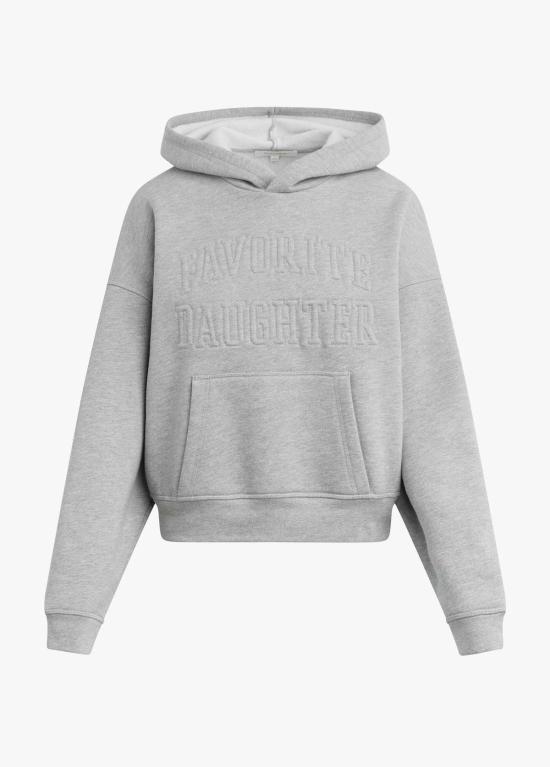  페이보릿 도우터 스웨터 페이버릿 도터 컬리지에이트 엠보싱 후드티 헤더 그레이 - FAVORITE DAUGHTER