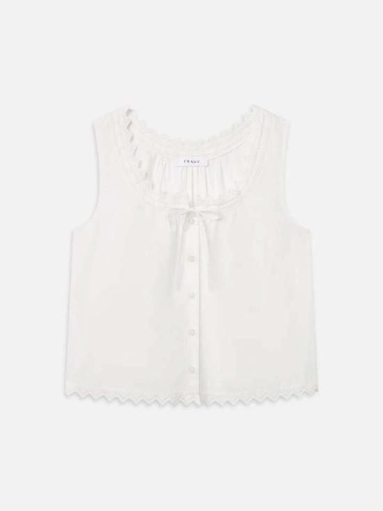  프레임 민소매 티셔츠 세린 탱크탑 화이트 - FRAME