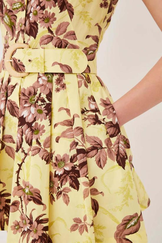  카라 카라 숏 원피스 카라카라 옥타비아 미니 드레스 윈저 레몬 - CARA CARA