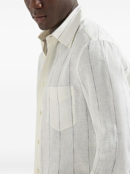 26SS 브루넬로 쿠치넬리 셔츠 MA6900621 C001 White - BRUNELLO CUCINELLI