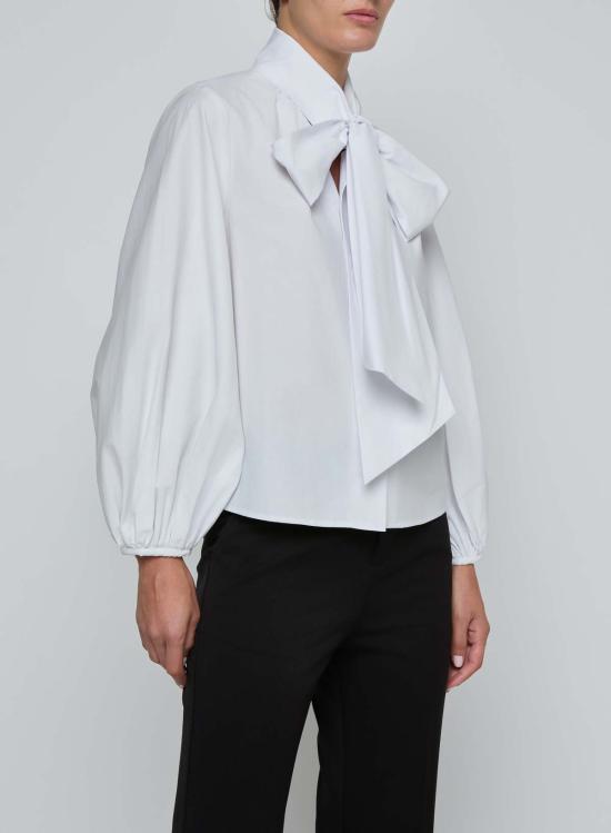  라장스 블라우스 데온 타이넥  화이트 - L'AGENCE