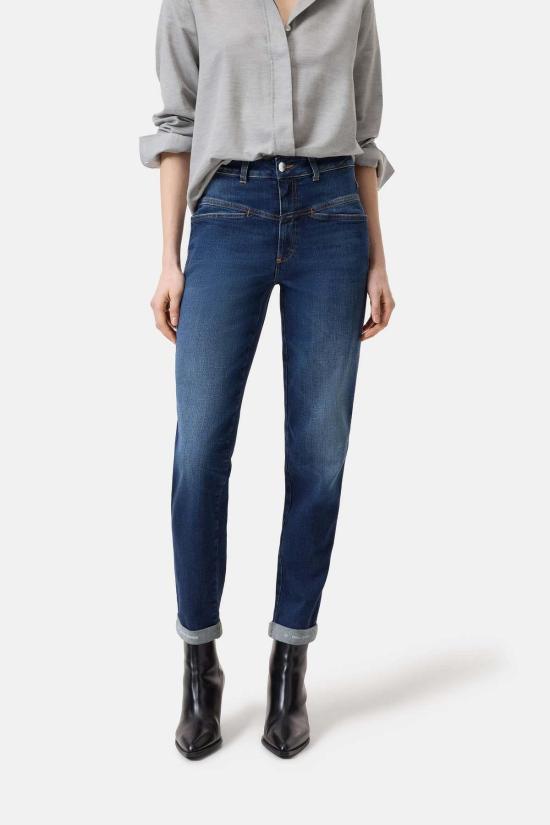  클로즈드 데님 팬츠 닫힌 페달 푸셔 청바지 다크 블루