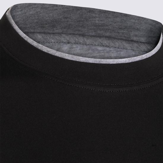  브루넬로 쿠치넬리 반팔 티셔츠 코튼 티셔츠 블랙 - BRUNELLO CUCINELLI