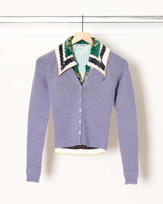  아크네 스튜디오 가디건 카디건 스웨터 스틸 블루 - ACNE STUDIOS