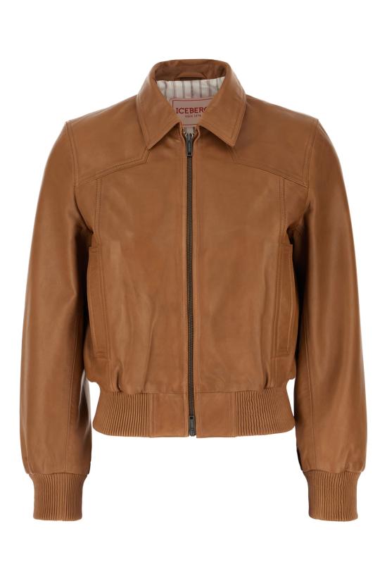 26SS 아이스 비 아이스버그 가죽 자켓 ZO106806 2218 REDDISH BROWN