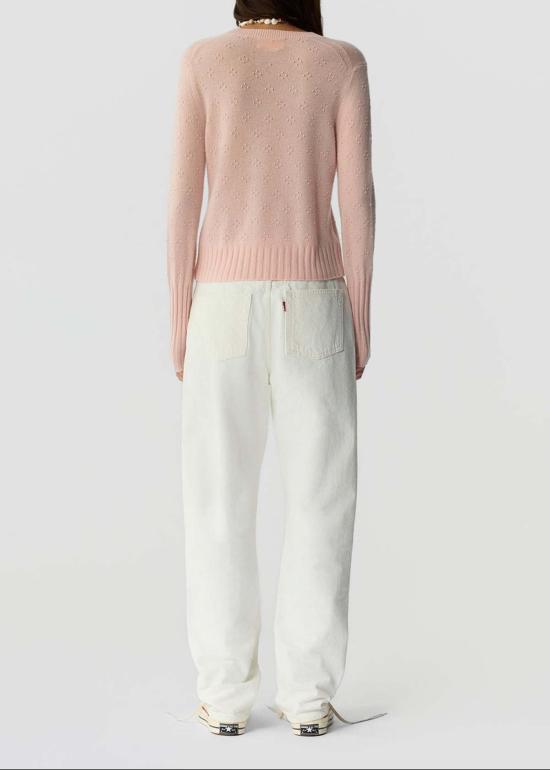  게스트 인 레지던스 스웨터 컴퍼스 슈렁큰 크루  핑크 - GUEST IN RESIDENCE