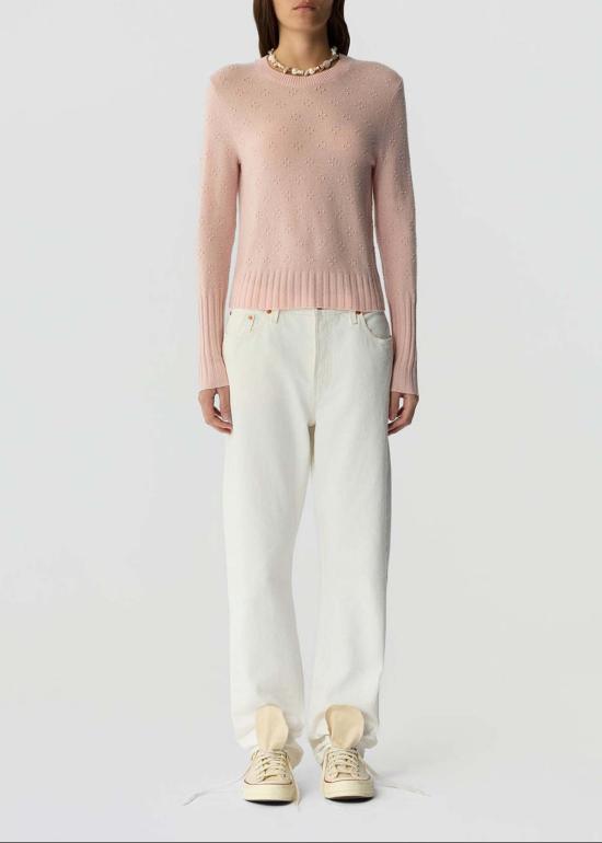  게스트 인 레지던스 스웨터 컴퍼스 슈렁큰 크루  핑크 - GUEST IN RESIDENCE