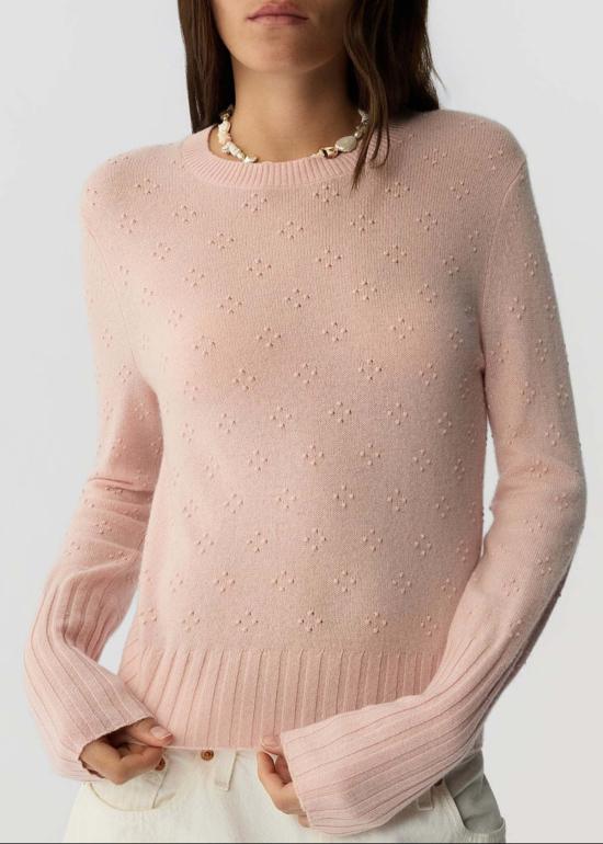  게스트 인 레지던스 스웨터 컴퍼스 슈렁큰 크루  핑크 - GUEST IN RESIDENCE