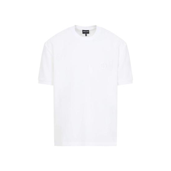  조르지오 아르마니 반팔 티셔츠 폴리아미드 티셔츠 아보리오 - GIORGIO ARMANI