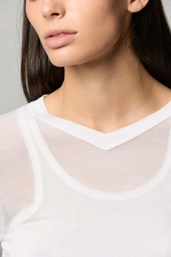  아셀 긴팔 티셔츠 애셔 사스키아 롱슬리브 마이크로 V탑 - ASHER