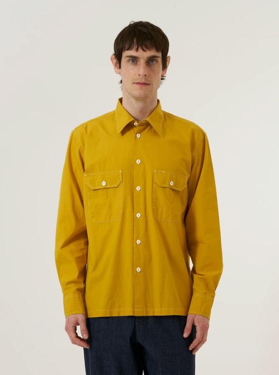  유니버셜웍스 탑 유니버설 웍스 CPO 셔츠 오가닉 파인 포플린 골든 브라운 - UNIVERSAL WORKS