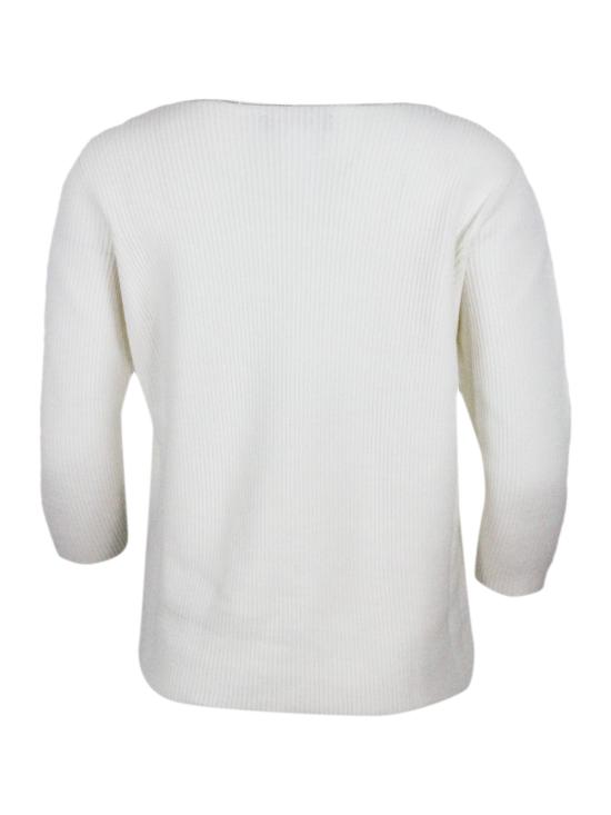 26SS 파비아나 필리피 루렉스 디테일 스웨터 MAD264F018D510 0142 White - FABIANA FILIPPI