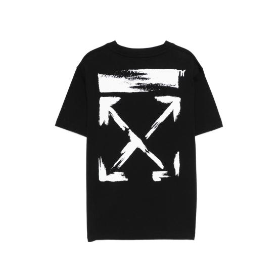 26SS [키즈] 오프화이트 티셔츠 44BAA002S26 J006 001 BLACK - OFF WHITE