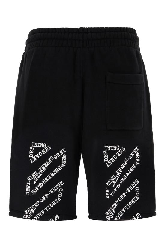 26SS 오프화이트 숏팬츠 OMCI013S26FLE007 0001 BLACK - OFF WHITE