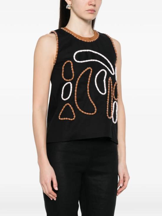 26SS ROSANNA OCAMPO 민소매 티셔츠 RO119NMT Black - ROSANNA OCAMPO