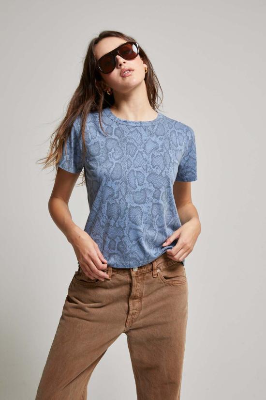  아셀 반팔 티셔츠 애셔 마리엘 파이톤 프린트 티셔츠 - ASHER