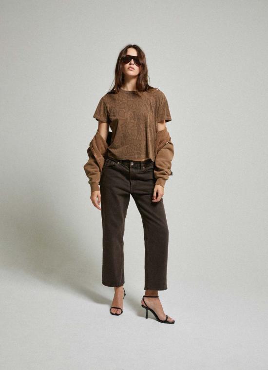  아셀 반팔 티셔츠 애셔 마리엘 파이톤 프린트 티셔츠 - ASHER