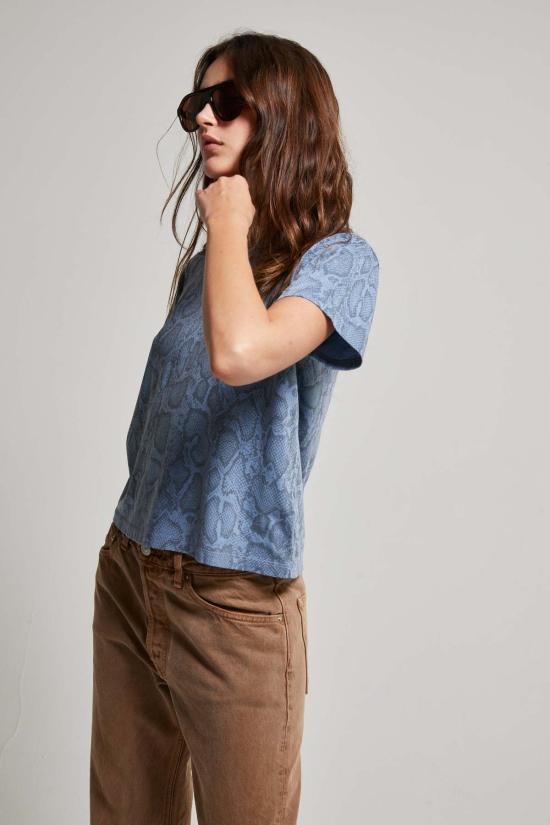  아셀 반팔 티셔츠 애셔 마리엘 파이톤 프린트 티셔츠 - ASHER