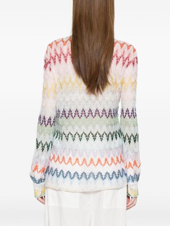  미소니 탑 미쏘니 지그재그 프린트 셔츠 화이트 - MISSONI