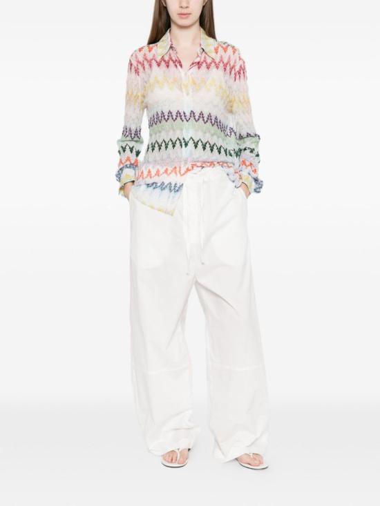  미소니 탑 미쏘니 지그재그 프린트 셔츠 화이트 - MISSONI