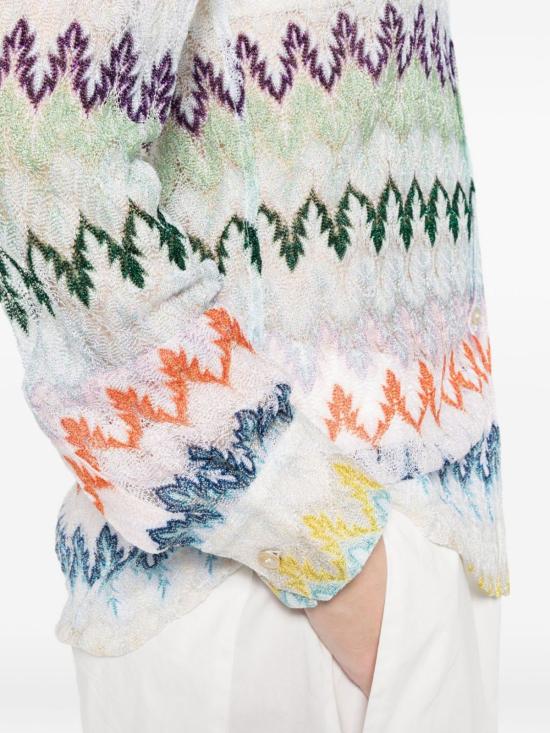  미소니 탑 미쏘니 지그재그 프린트 셔츠 화이트 - MISSONI