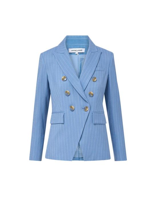  베로니카비어드 수트 자켓 베로니카 비어드 밀러 핀스트라이프 디키 재킷 블루 제이/도브 화이트 - VERONICA BEARD