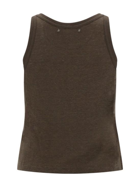  골든구스 블라우스 골든 구스 린넨 캐미솔 탑 브라운 - GOLDEN GOOSE