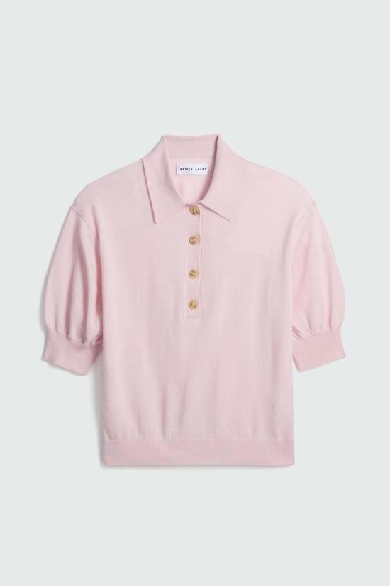  어피스 어파트 스웨터 Apiece Apart Oda Polo Sweater Rosewater