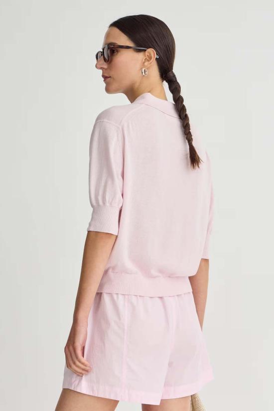  어피스 어파트 스웨터 Apiece Apart Oda Polo Sweater Rosewater - APIECE APART