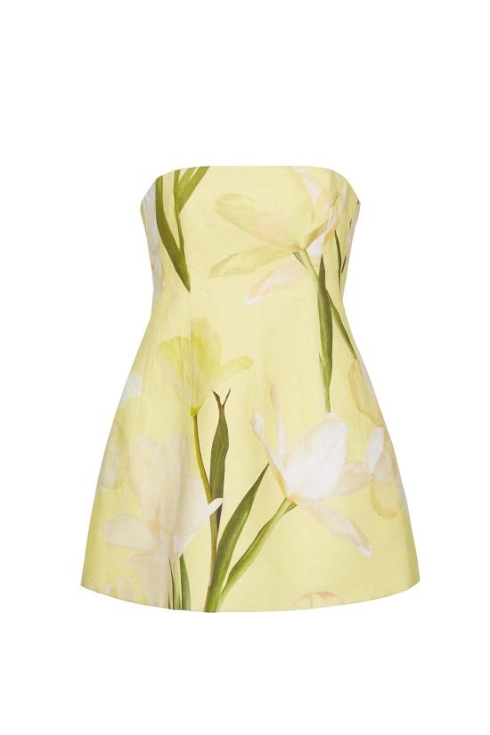  카라 카라 숏 원피스 카라카라 이네스 미니 드레스 릴리안 레몬 - CARA CARA