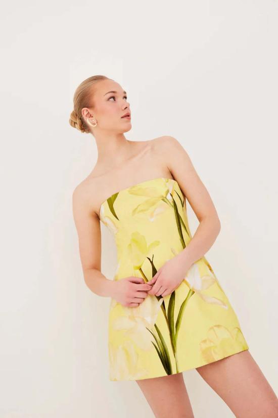  카라 카라 숏 원피스 카라카라 이네스 미니 드레스 릴리안 레몬
