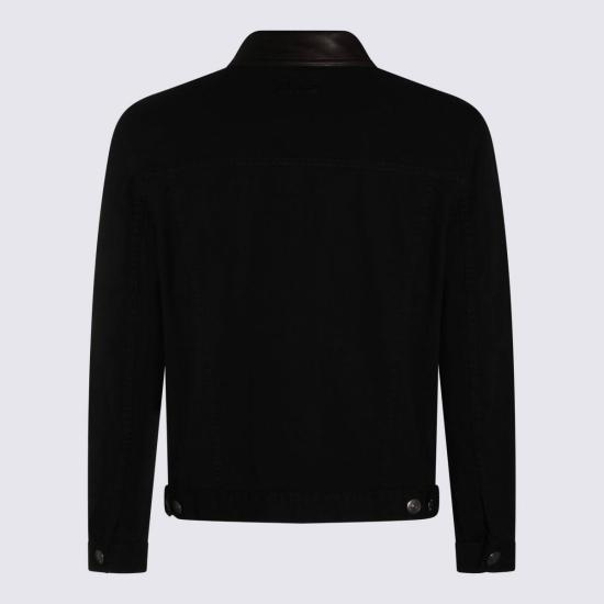  브루넬로 쿠치넬리 데님 자켓 코튼 데님 재킷 블랙 - BRUNELLO CUCINELLI