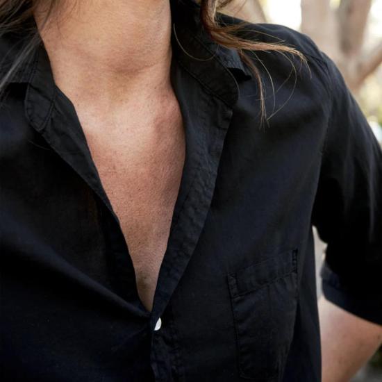  프랭크 앤 에일린 탑 프랭크 & 아일린 아일린 릴렉스 버튼업 셔츠 블랙 린넨 - FRANK & EILEEN