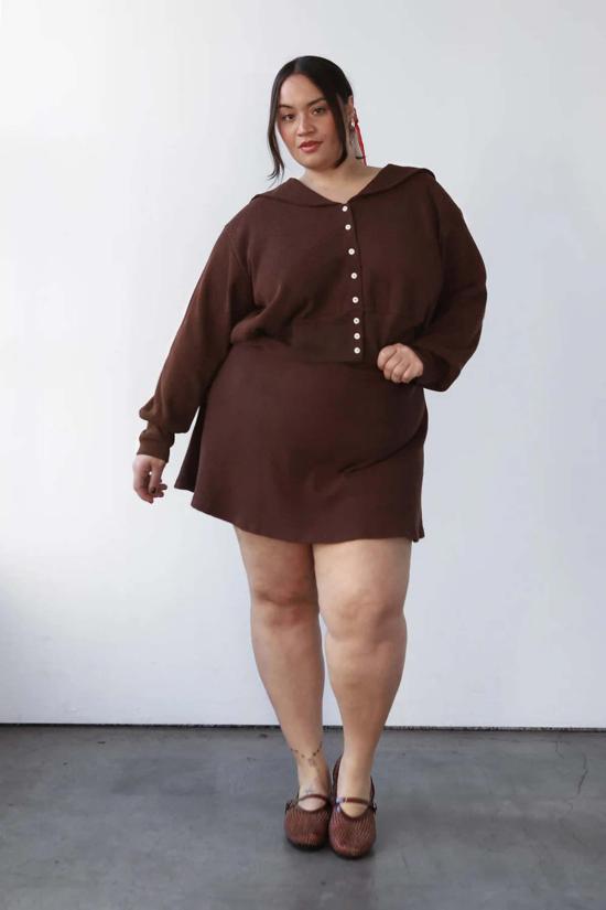  노블 가디건 와플 세일러 카디건 초콜릿