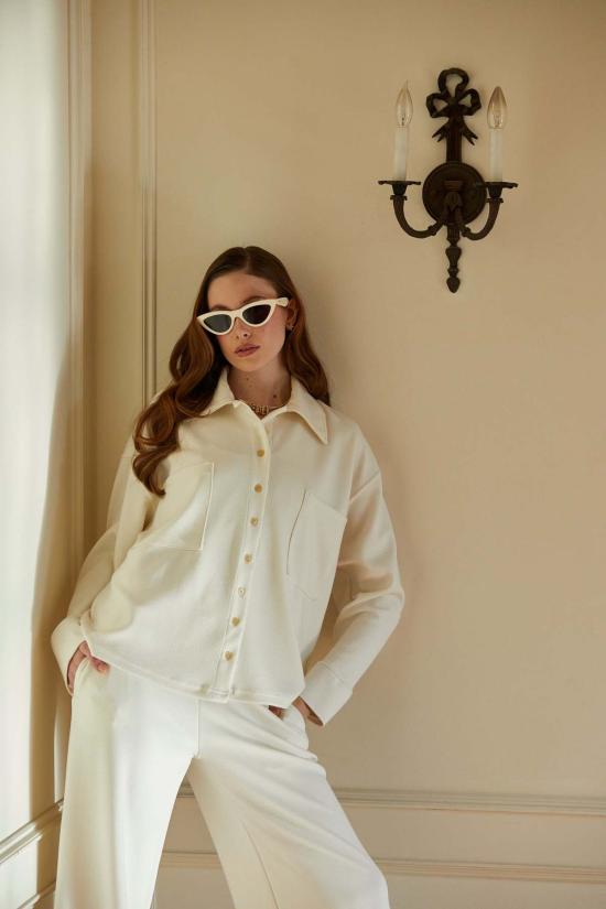  아셀 블라우스 애셔 셸비 인터록 셔츠 탑 - ASHER