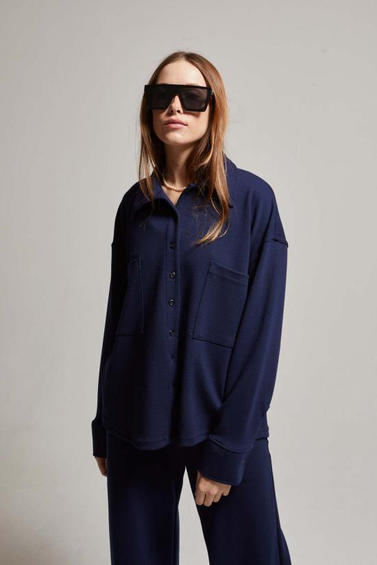  아셀 블라우스 애셔 셸비 인터록 셔츠 탑