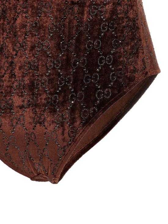  구찌 바디수트 티셔츠 GG 보디수트 브라운 - GUCCI