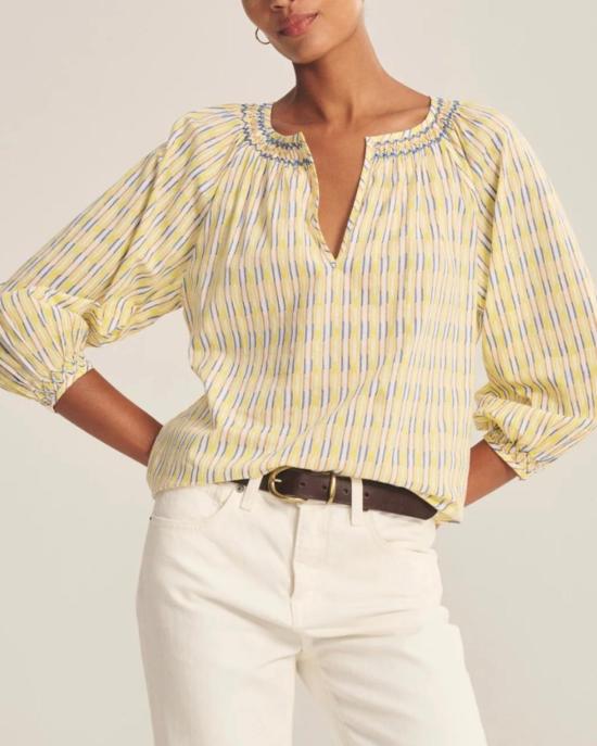  벨벳 블라우스 캠벨 탑 버터컵 - VELVET