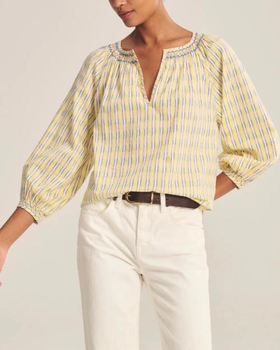  벨벳 블라우스 캠벨 탑 버터컵 - VELVET