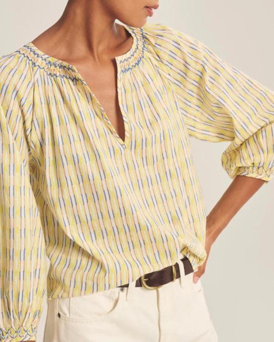  벨벳 블라우스 캠벨 탑 버터컵 - VELVET