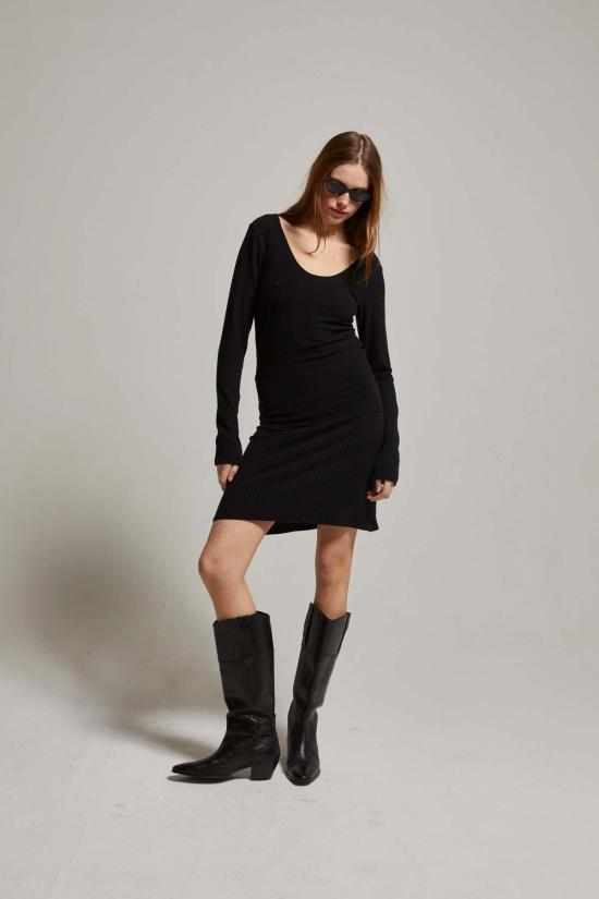  아셀 스커트 애셔 스카이 브러시드 스웨터 - ASHER