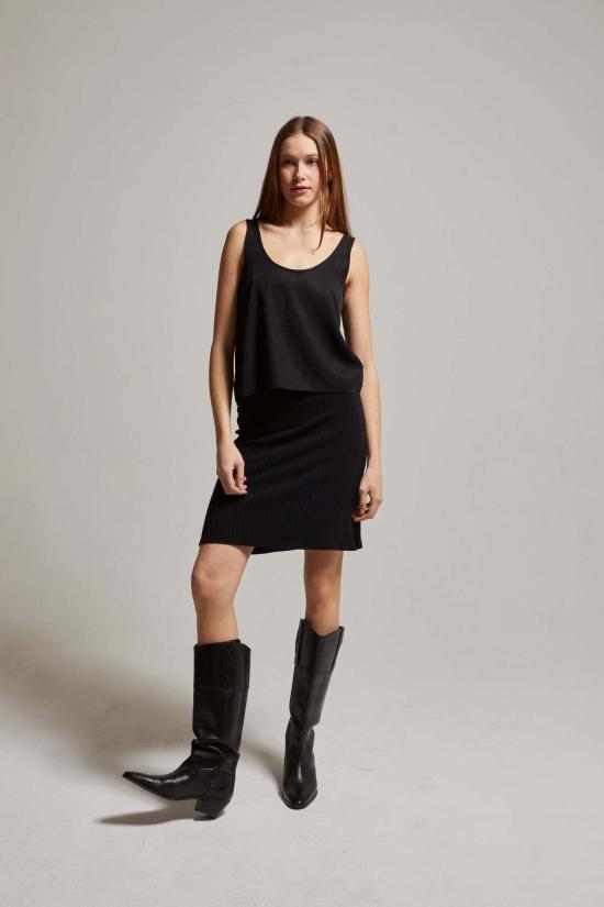  아셀 스커트 애셔 스카이 브러시드 스웨터 - ASHER