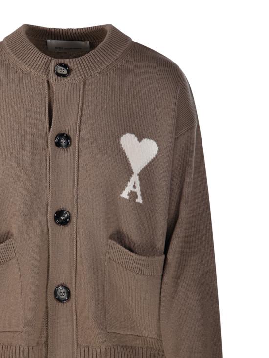26SS 아미 ADC 울 크루넥 하트 가디건 UKC381 KN0156 A117 BEIGE TAUPE ECRU - AMI