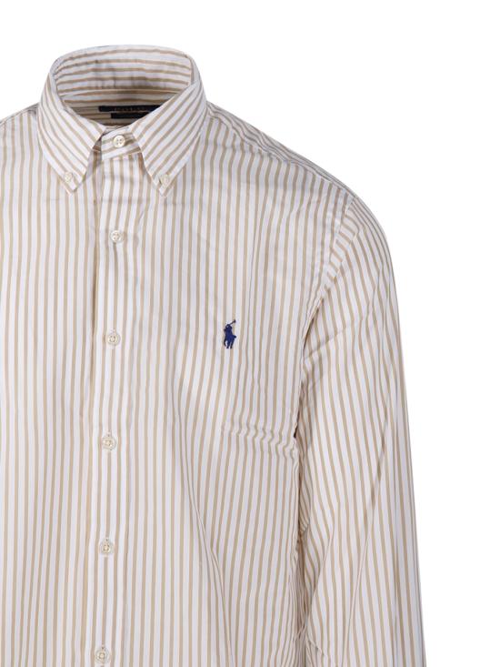 26SS 랄프 로렌 긴팔 셔츠 710B15595007 3249G WHITE COASTAL BEIGE - RALPH LAUREN