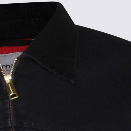  칼하트 자켓 카하트 코튼 캐주얼 재킷 블랙 그라인드 워시 - CARHARTT