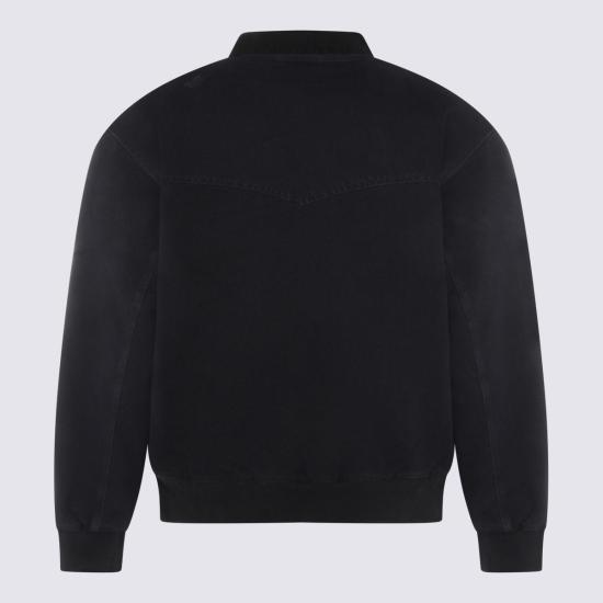  칼하트 자켓 카하트 코튼 캐주얼 재킷 블랙 그라인드 워시 - CARHARTT