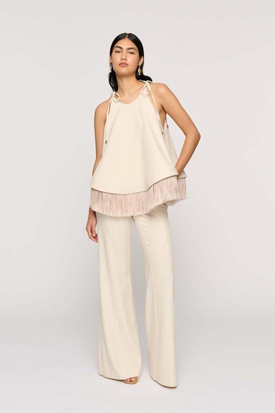  Clea 블라우스 클레아 비비 프린지 헴 탑 파치먼트 - OTHER BRANDS