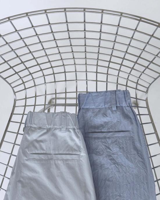  니콜슨&니콜슨 스트레이트 팬츠 니콜슨 & 니콜슨 리토 스카이 블루 미니 깅엄 팬츠 - NICHOLSON & NICHOLSON