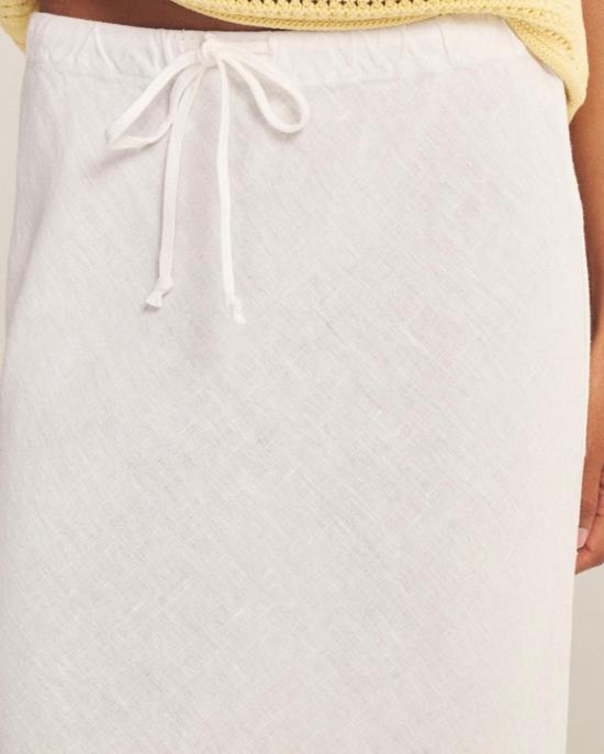  벨벳 롱 스커트 베카 린넨 스커트 화이트 - VELVET