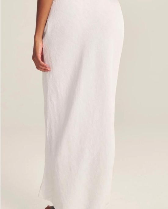  벨벳 롱 스커트 베카 린넨 스커트 화이트 - VELVET